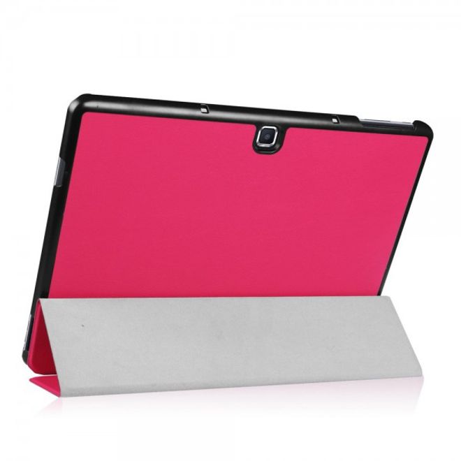 Samsung Galaxy TabPro S Dreifach faltbare Leder Case Tablet Hülle mit Standfunktion - rosa