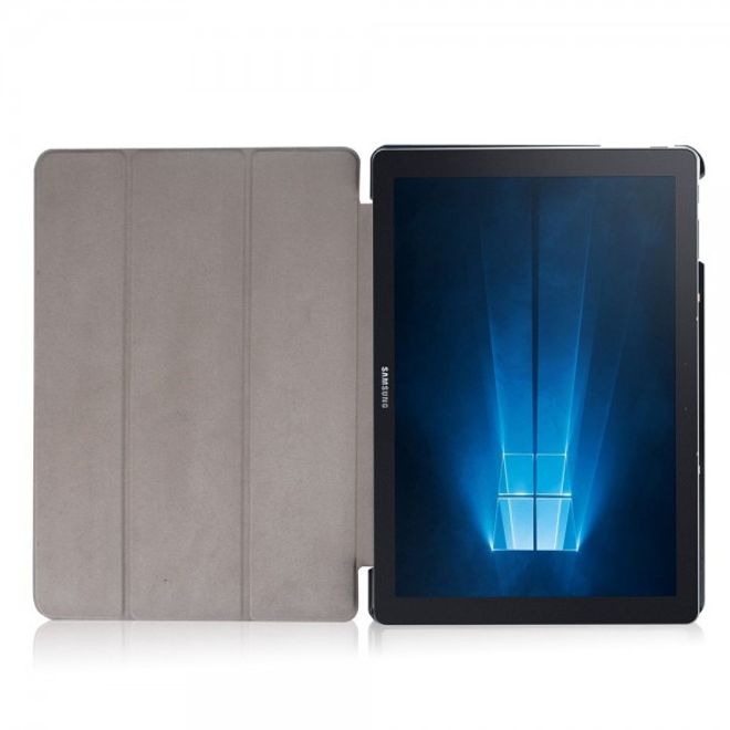 Samsung Galaxy TabPro S Dreifach faltbare Leder Case Tablet Hülle mit Standfunktion - purpur