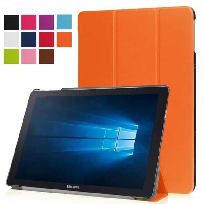 Samsung Galaxy TabPro S Dreifach faltbare Leder Case Tablet Hülle mit Standfunktion - orange