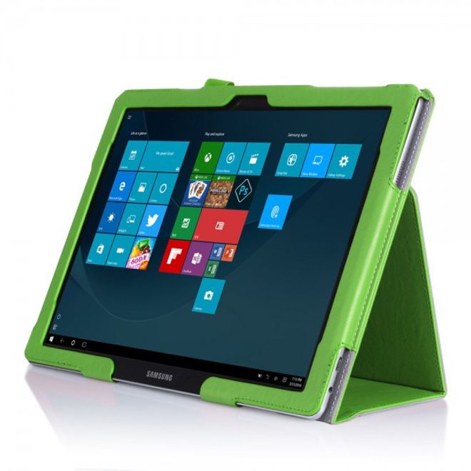 Samsung Galaxy TabPro S Modische Leder Smart Case Hülle mit Standfunktion - grün
