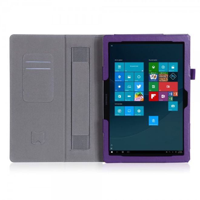 Samsung Galaxy TabPro S Modische Leder Smart Case Hülle mit Standfunktion - purpur