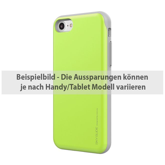 Goospery - Samsung Galaxy Note 4 Handyhülle - Case aus Plastik - Sky Slide Bumper - lime/grau