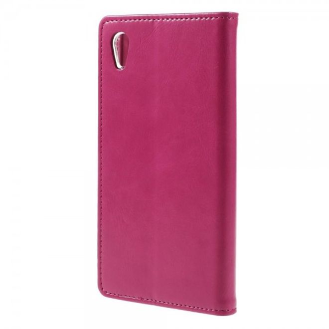 Goospery - Sony Xperia M4 Aqua Hülle - Handy Bookcover - Bluemoon Flip Series - pink