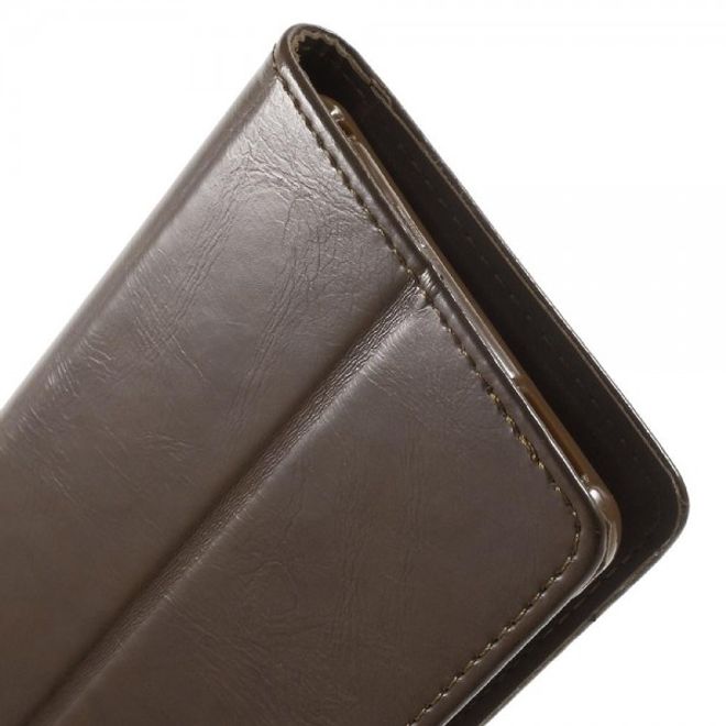 Goospery - Sony Xperia M4 Aqua Hülle - Handy Bookcover - Bluemoon Diary Series - braun