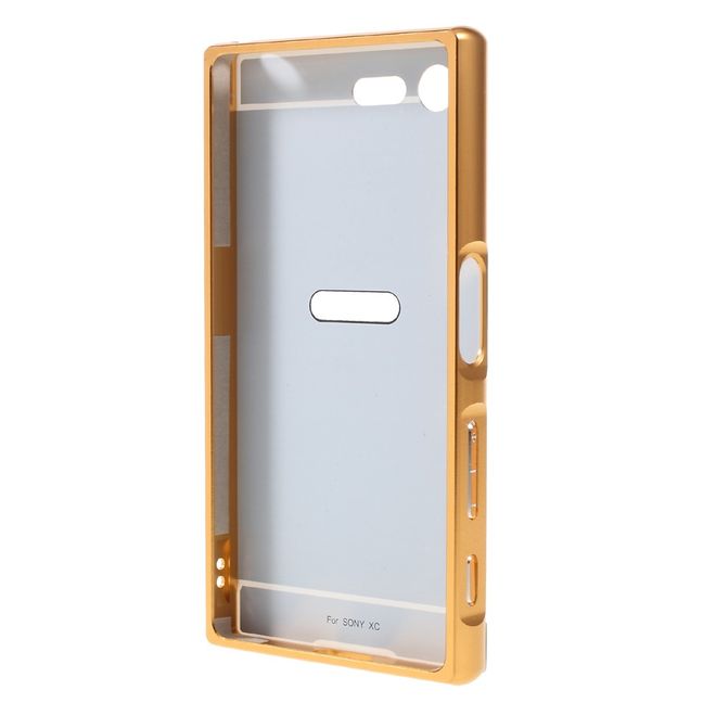 Sony Xperia X Compact Case und Bumper - aus Hartplastik und Metall - Slide-On Funktion - gold