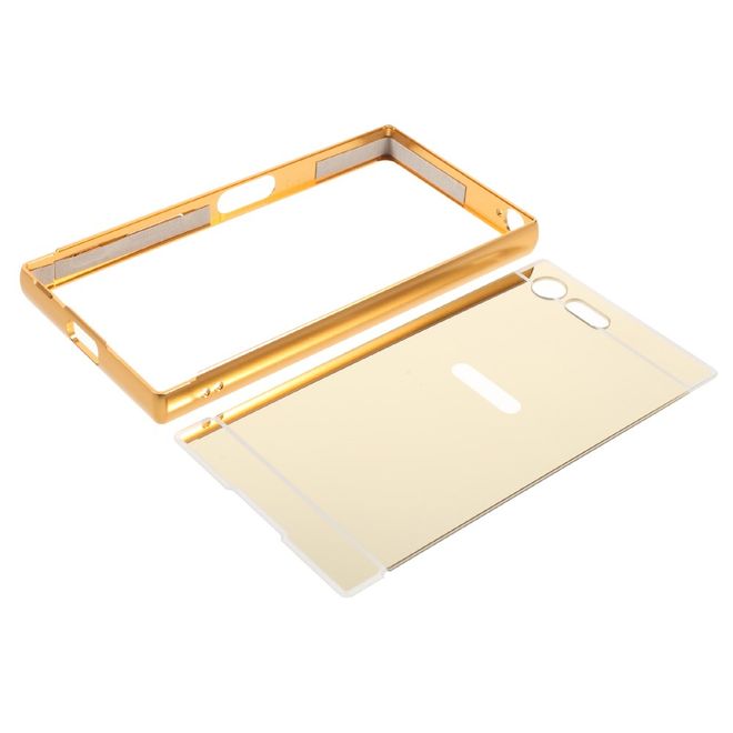 Sony Xperia X Compact Case und Bumper - aus Hartplastik und Metall - Slide-On Funktion - gold