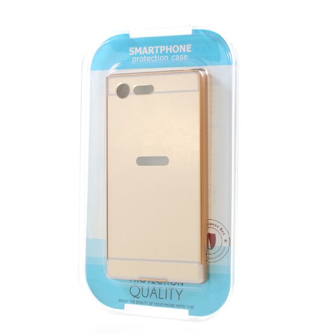 Sony Xperia X Compact Case und Bumper - aus Hartplastik und Metall - Slide-On Funktion - gold