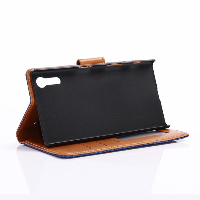 Sony Xperia XZ/XZs Handycase - Bookcover - Oxford Muster - schwarz