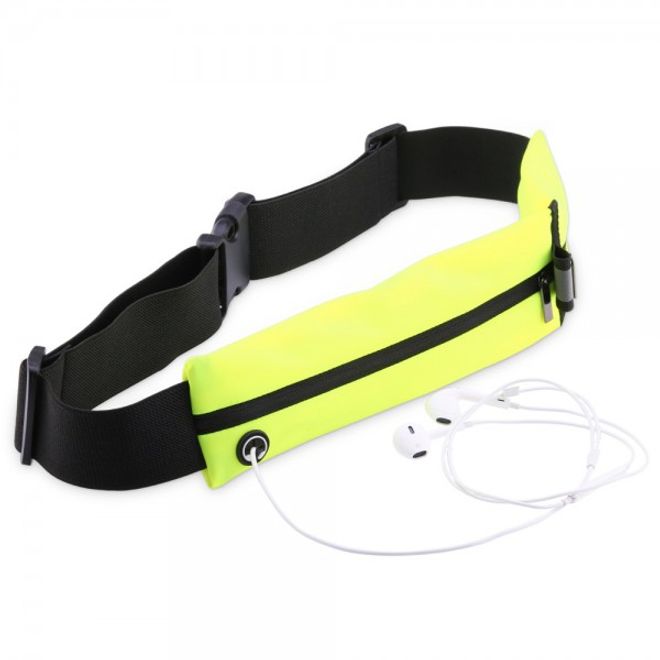 Baseus - Laufgürtel für Handys bis 5.5 Zoll - Running Belt mit 2 Reissverschlussfächern - neongelb