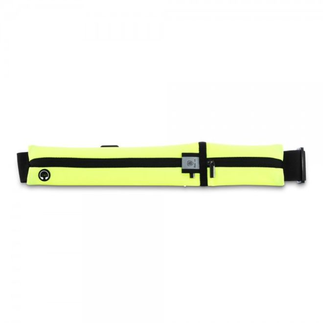 Baseus - Laufgürtel für Handys bis 5.5 Zoll - Running Belt mit 2 Reissverschlussfächern - neongelb