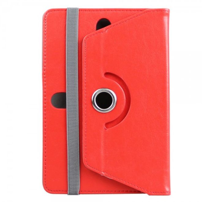 Universelle Crazy Horse Leder Case Hülle von Enkay für Tablets mit einer Länge von 185-225m und Breite von 110-140mm - rot