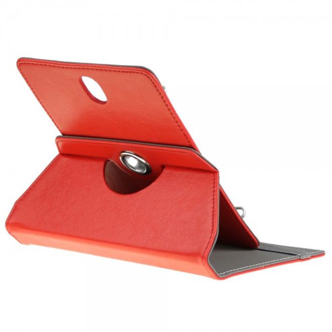 Universelle Crazy Horse Leder Case Hülle von Enkay für Tablets mit einer Länge von 185-225m und Breite von 110-140mm - rot