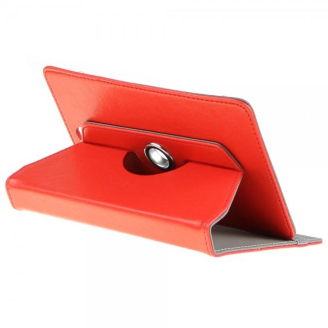 Universelle Crazy Horse Leder Case Hülle von Enkay für Tablets mit einer Länge von 185-225m und Breite von 110-140mm - rot