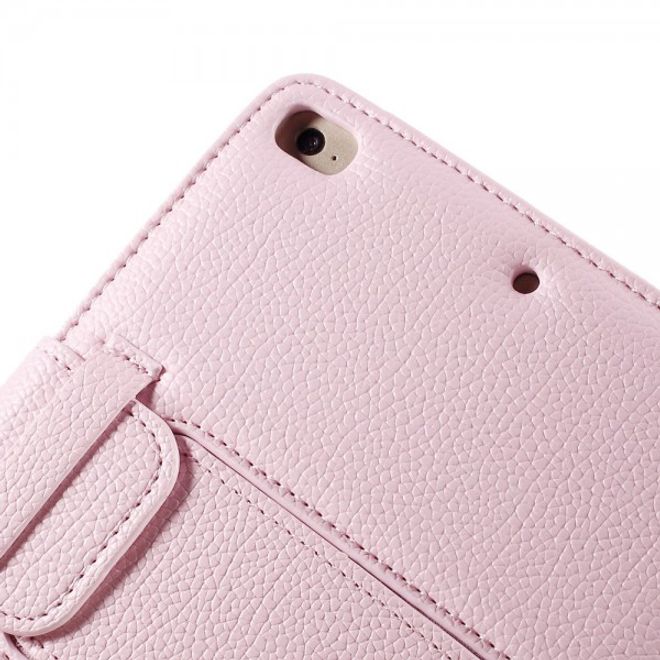 Universelle Leder Case Hülle mit abnehmbarer Bluetooth Tastatur (QWERTY Modus) für alle iPad Mini Modelle - pink