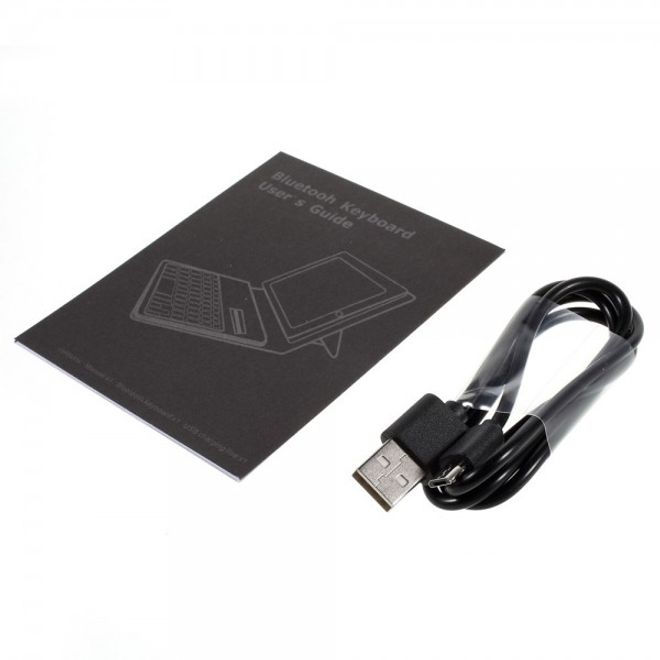 Universelle Leder Case Hülle mit abnehmbarer Bluetooth Tastatur (QWERTY Modus) für alle iPad Mini Modelle - pink