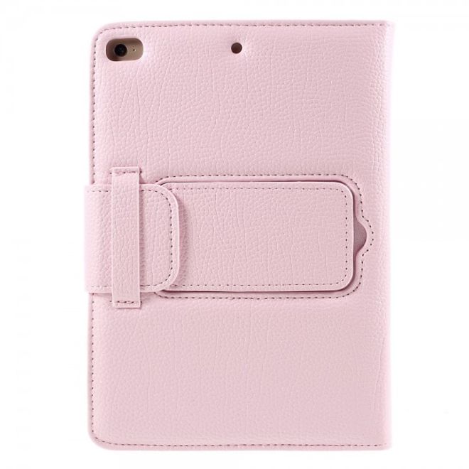 Universelle Leder Case Hülle mit abnehmbarer Bluetooth Tastatur (QWERTY Modus) für alle iPad Mini Modelle - pink