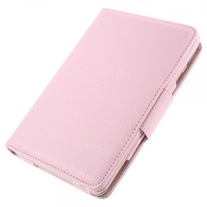 Universelle Leder Case Hülle mit abnehmbarer Bluetooth Tastatur (QWERTY Modus) für alle iPad Mini Modelle - pink
