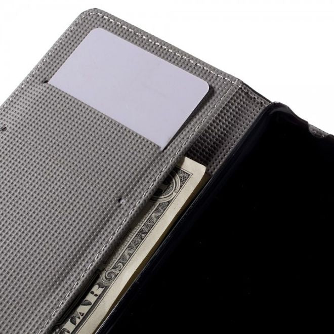 Wiko Bloom2 Leder Case Hülle mit Lotus Blumen