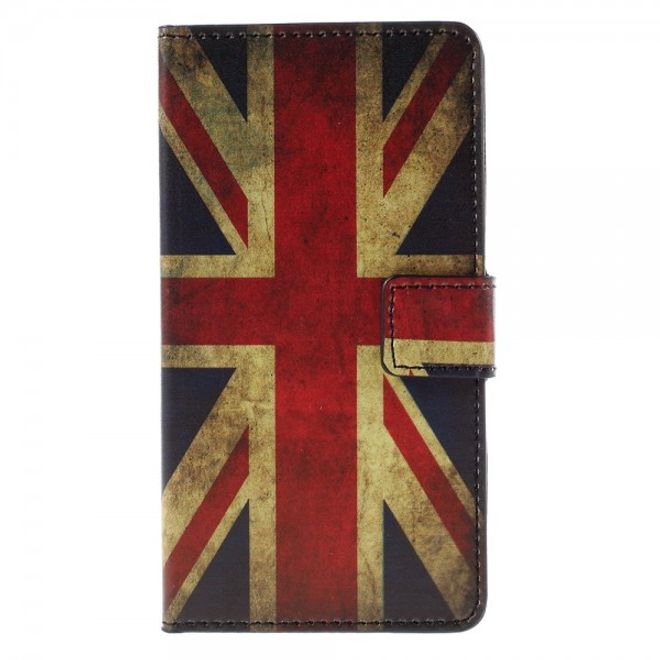 Wiko Bloom2 Leder Case Hülle mit UK Flagge retro-style