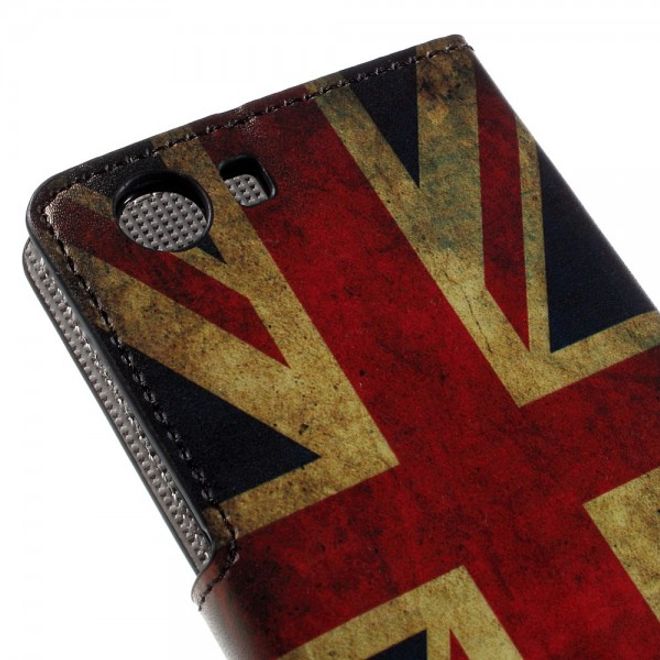 Wiko Bloom2 Leder Case Hülle mit UK Flagge retro-style