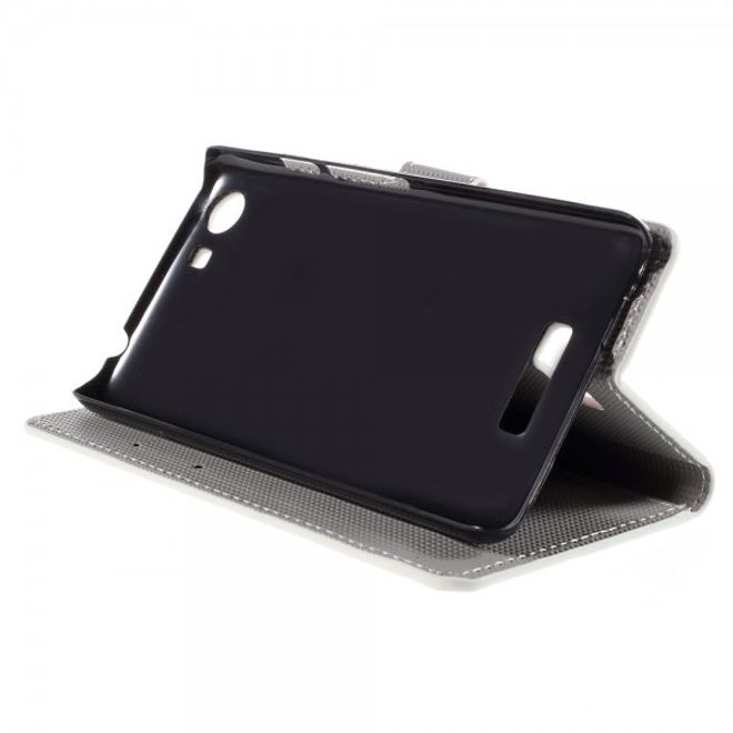 Wiko Bloom2 Leder Case Hülle mit verliebtem Eulenpärchen