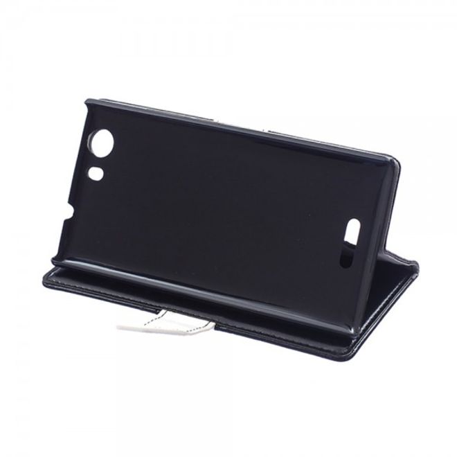 Wiko Bloom2 Zweifarbige Crazy Horse Leder Cover Hülle - schwarz