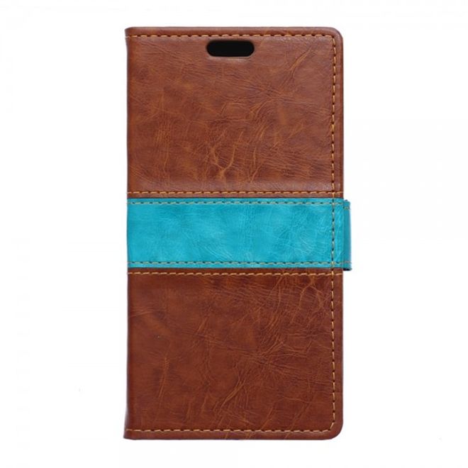 Wiko Bloom2 Zweifarbige Crazy Horse Leder Cover Hülle - braun