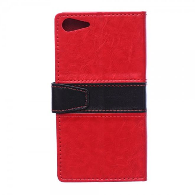 Wiko Highway Star 4G Zweifarbige Crazy Horse Leder Cover Hülle - rot