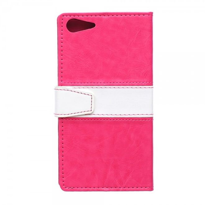 Wiko Highway Star 4G Zweifarbige Crazy Horse Leder Cover Hülle - rosa