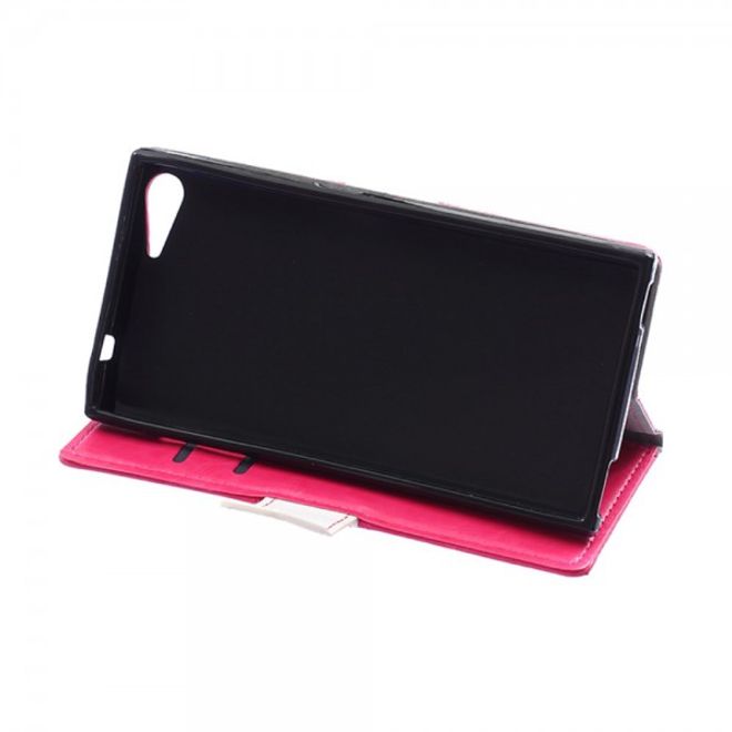 Wiko Highway Star 4G Zweifarbige Crazy Horse Leder Cover Hülle - rosa