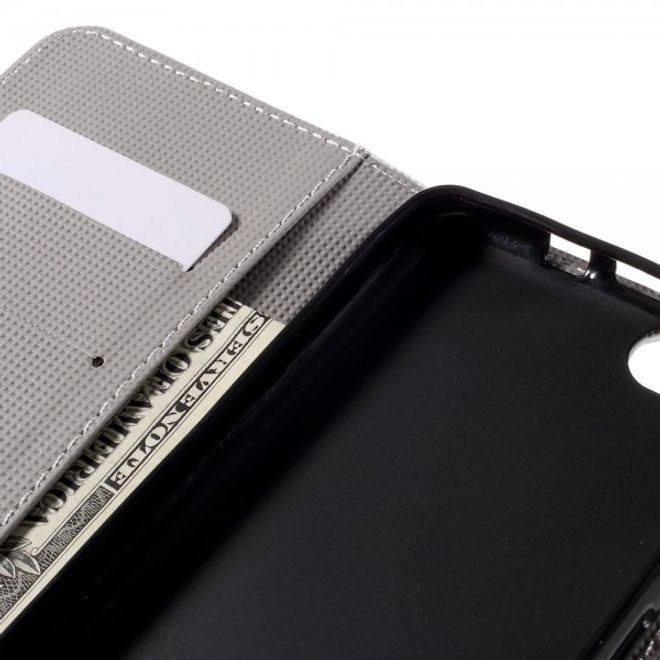 Wiko Lenny 3 Leder Case Hülle mit Lotus Blumen