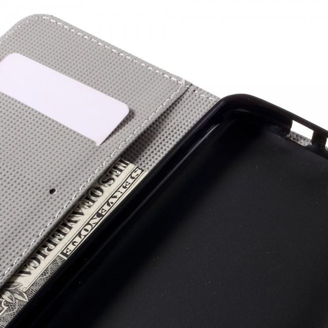 Wiko Lenny 3 Leder Case Hülle mit USA Flagge im Retrolook