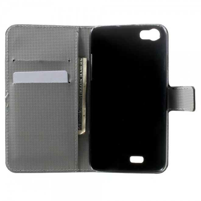 Wiko Lenny Leder Case Hülle mit schlafender Eule