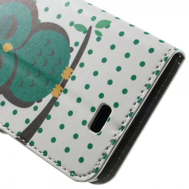 Wiko Lenny Leder Case Hülle mit schlafender Eule
