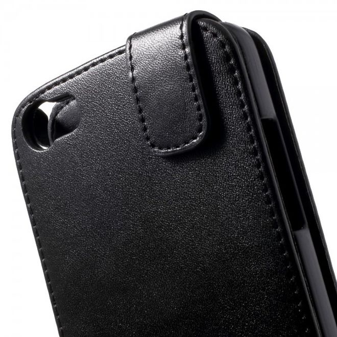 Wiko Lenny Magnetische Leder Cover Hülle vertikal - schwarz