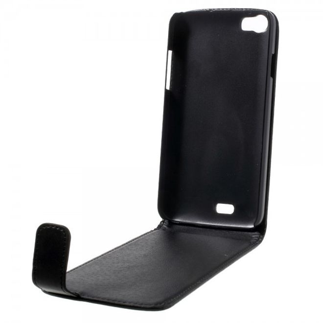 Wiko Lenny Magnetische Leder Cover Hülle vertikal - schwarz