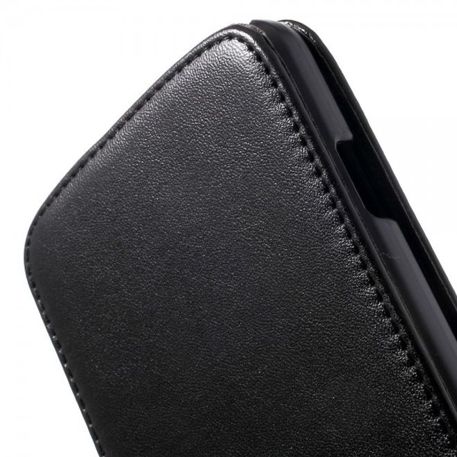 Wiko Lenny Magnetische Leder Cover Hülle vertikal - schwarz