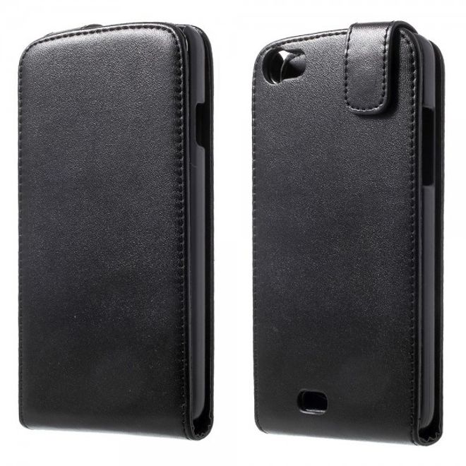 Wiko Lenny Magnetische Leder Cover Hülle vertikal - schwarz