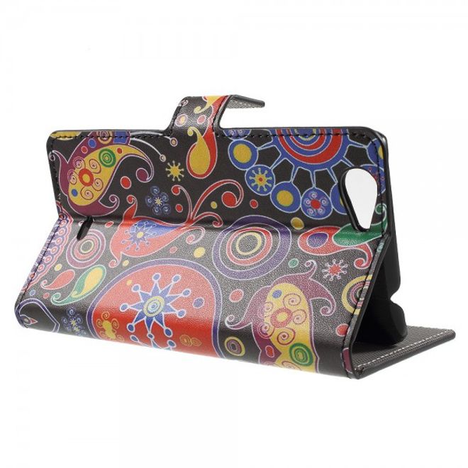 Wiko Pulp Fab 4G Leder Cover Handyhülle mit farbigem Muster