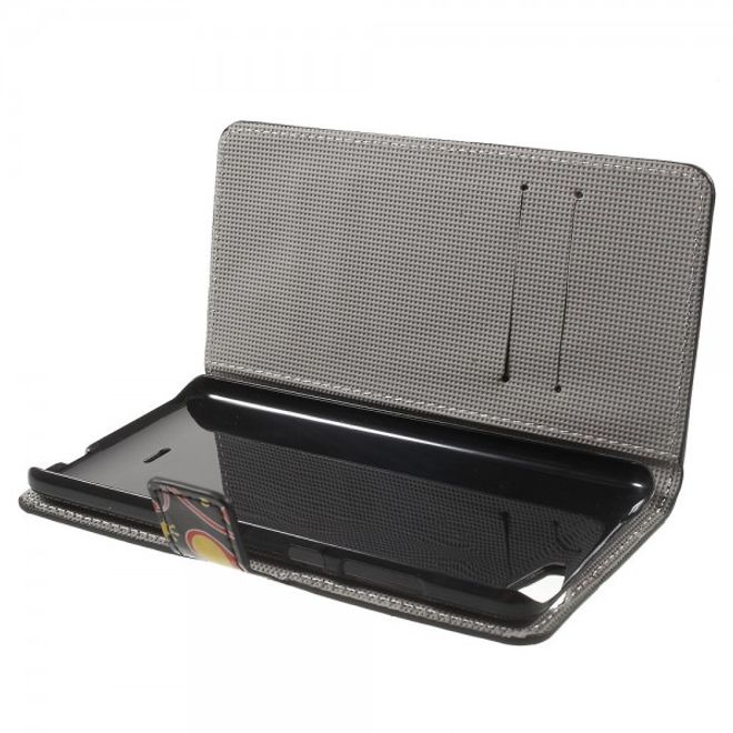 Wiko Pulp Fab 4G Leder Cover Handyhülle mit farbigem Muster