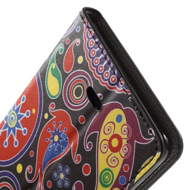 Wiko Pulp Fab 4G Leder Cover Handyhülle mit farbigem Muster