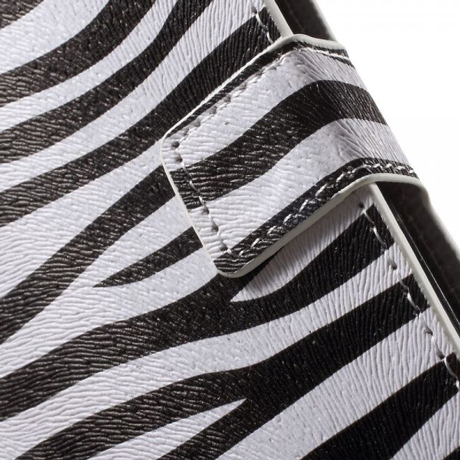 Wiko Pulp Fab 4G Leder Cover Handyhülle mit Zebrastreifen