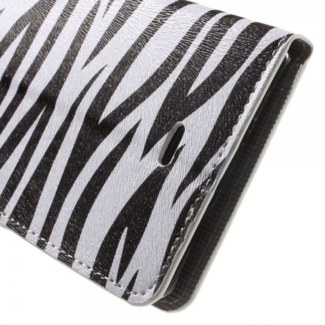 Wiko Pulp Fab 4G Leder Cover Handyhülle mit Zebrastreifen