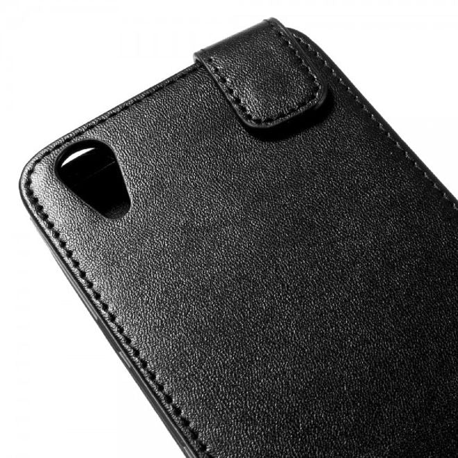 Wiko Rainbow Up 4G Leder Flip Case Hülle vertikal - schwarz
