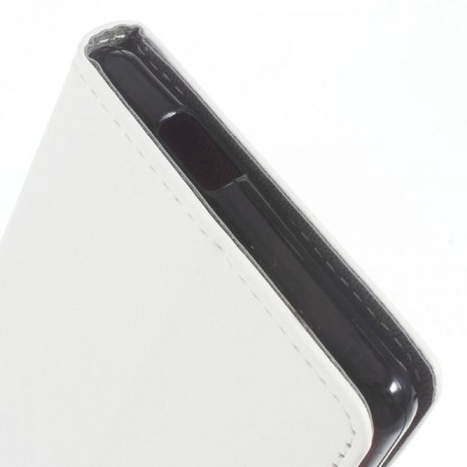 Wiko Robby Handyhülle - Leder Flip Case - mit Standfunktion - weiss