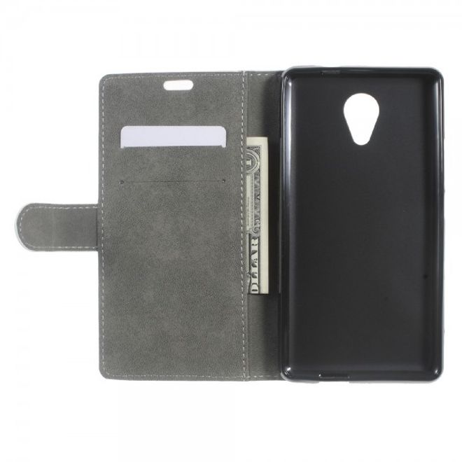 Wiko Robby Handyhülle - Leder Flip Case - mit Standfunktion - weiss