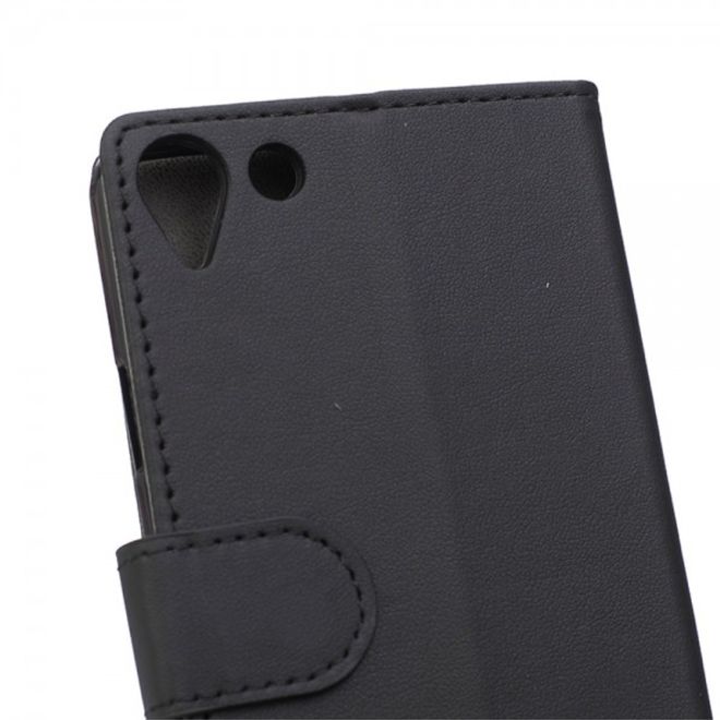 Wiko Selfy 4G Modische Leder Case Hülle mit Kreditkartenslots - schwarz