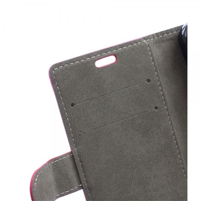 Wiko Selfy 4G Modische Leder Case Hülle mit Kreditkartenslots - rosa