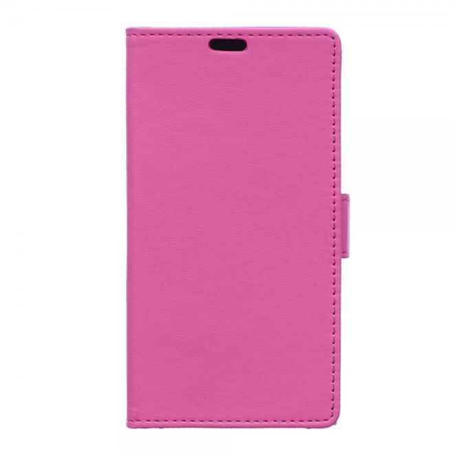 Wiko Selfy 4G Modische Leder Case Hülle mit Kreditkartenslots - rosa