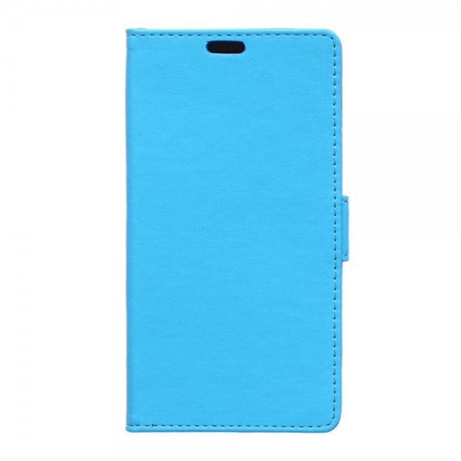 Wiko Selfy 4G Modische Leder Case Hülle mit Kreditkartenslots - blau